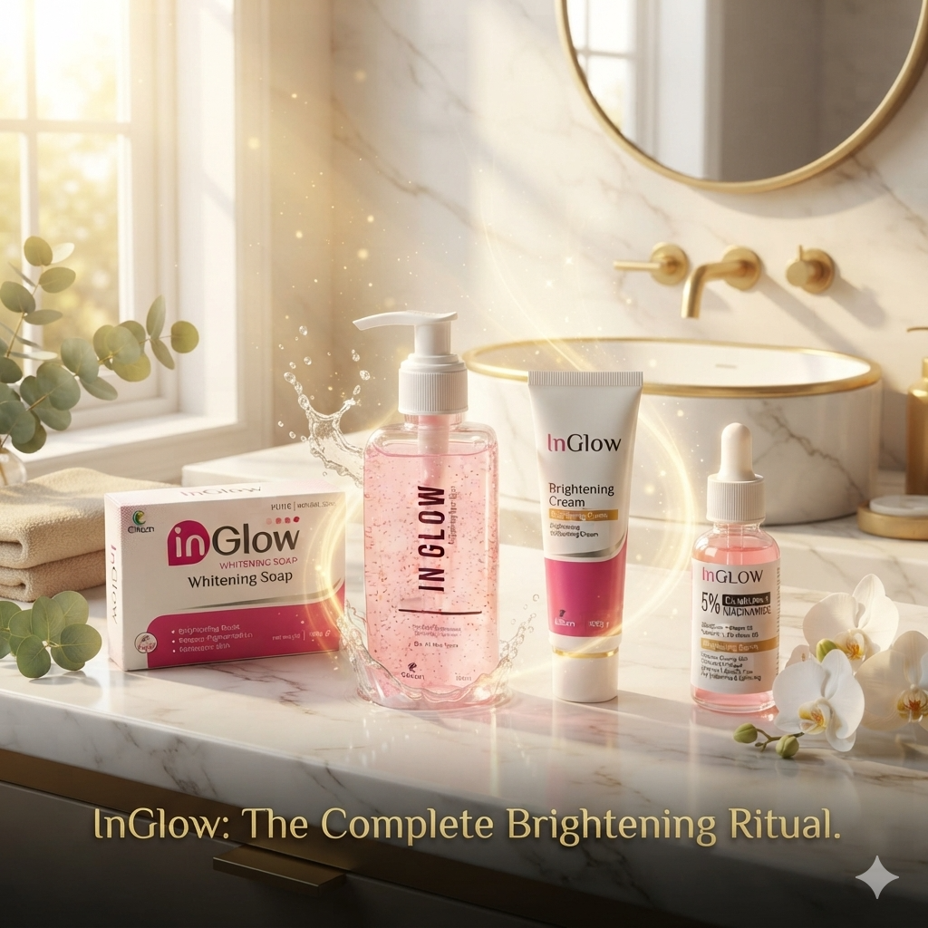 InGlow Complete Brightening Skincare Kit | Face Wash, Soap, Serum & Brightening Cream
