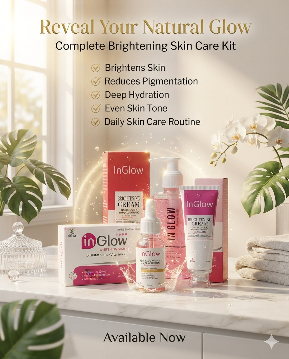 InGlow Complete Brightening Skincare Kit | Face Wash, Soap, Serum & Brightening Cream