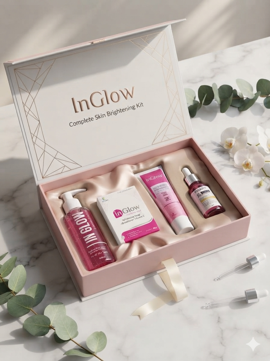 InGlow Complete Brightening Skincare Kit | Face Wash, Soap, Serum & Brightening Cream