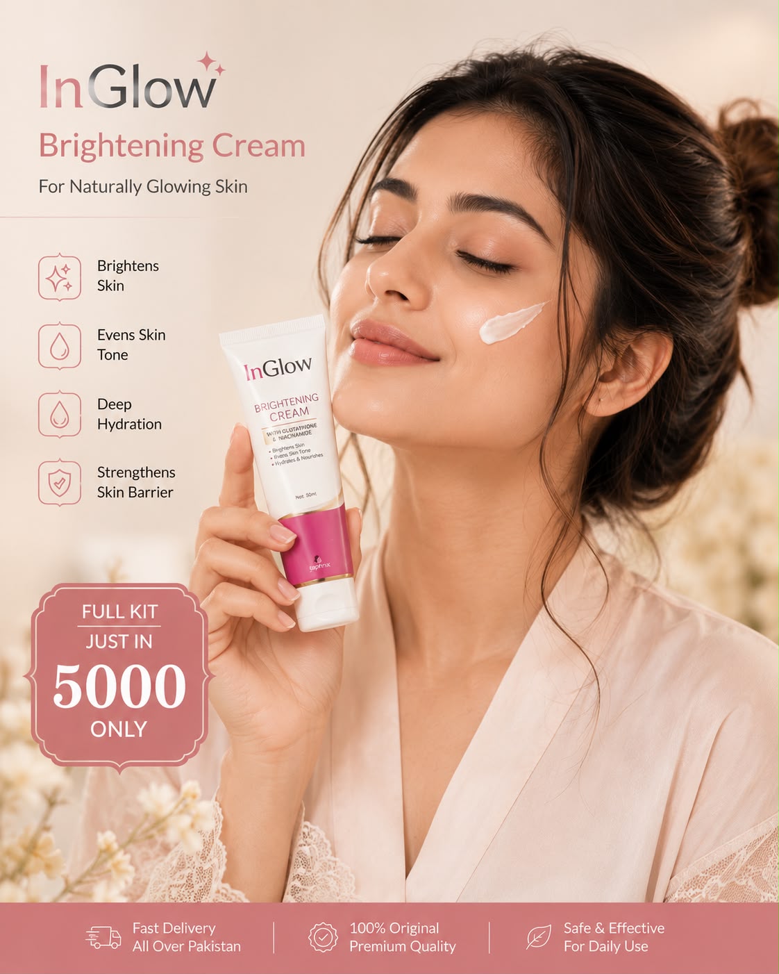 InGlow Complete Brightening Skincare Kit | Face Wash, Soap, Serum & Brightening Cream